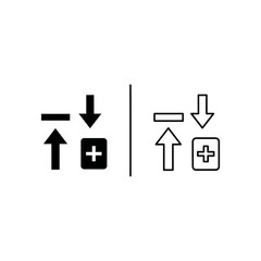 Add and remove items icons solid and outline versions user interface selection operation technology interface contrast management information © Mst Runa