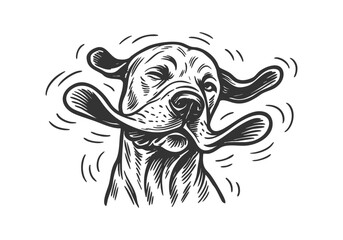 Obraz premium Great Dane dog sketch hand drawn simple vector illustration