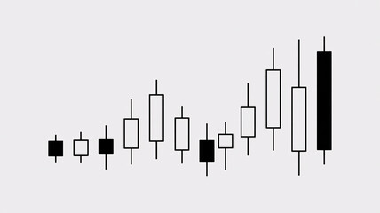 Obraz premium A stock market chart showing a series of candlestick patterns on a plain background