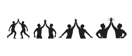 Obraz premium Dynamic People Celebrating Success, Teamwork, and Achievement on White Background.