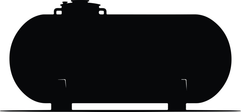 Silhouette of industrial fuel storage tank for liquid gas vector design