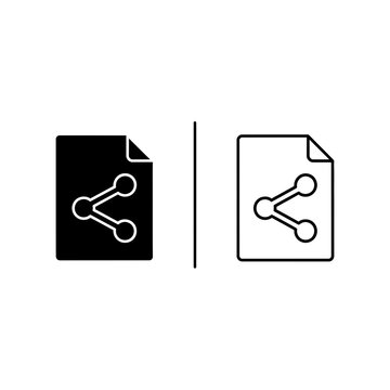 Share icon in black and white contrast with social media user experience transfer download information connection communication document