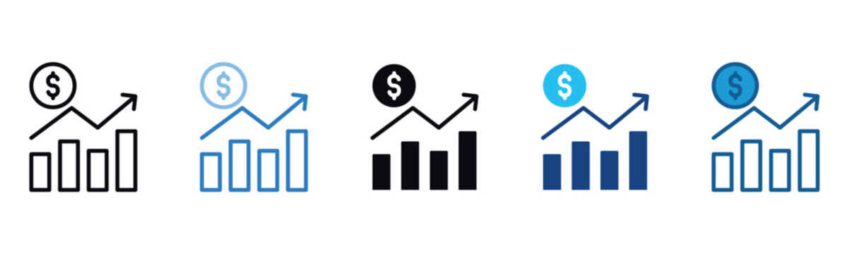 Growth Icon Set Multiple Style Of