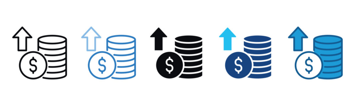 Earnings Icon Set Multiple Style Of