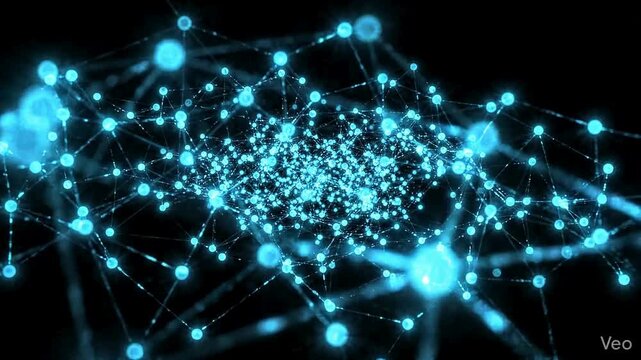 Artificial Intelligence Neural Network Connection Background Animation Futuristic Data Technology Seamless Loop Digital Communication Motion Visual