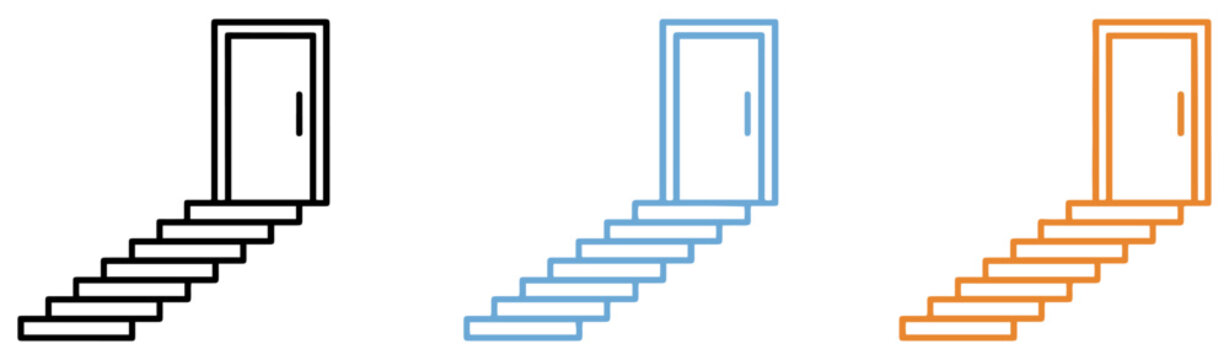 stair door opportunity icon set