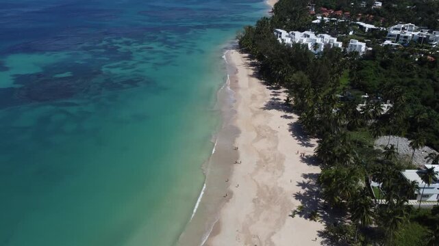 Playa Las Ballenas Beach Drone View Las Terrenas Dominican Republic