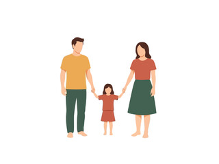 Obraz premium Happy Family Holding Hands Together Illustration.