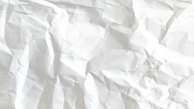 Crumpled white paper texture with dynamic light reflections, abstract animation showcasing flowing movement and soft shadows, perfect for minimalistic backgrounds in 4k motion graphics