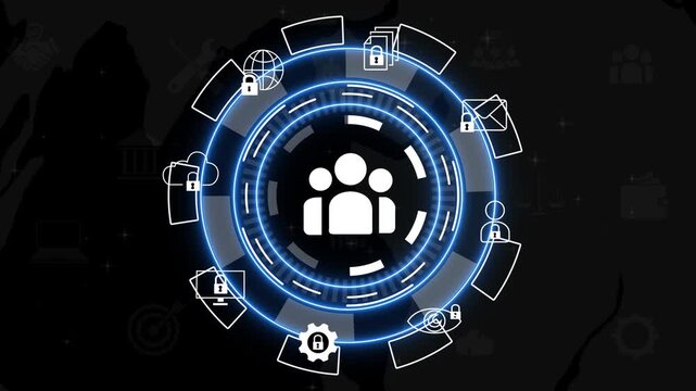 "Agile Leadership: Driving Innovation and Team Success"Technology HUD Animation.4k video.