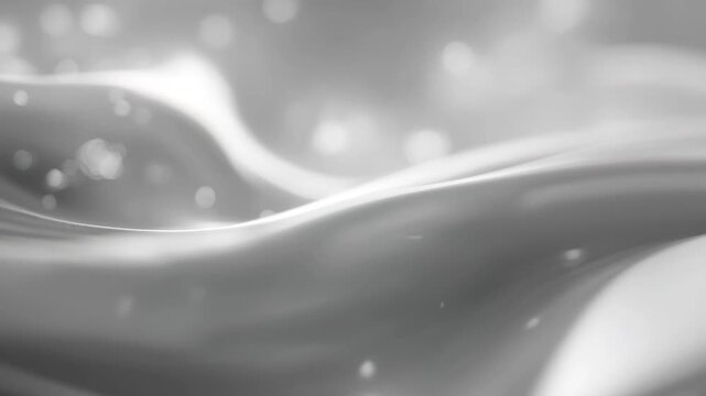 Elegant Abstract Silver Wave with Bokeh Sparkles
