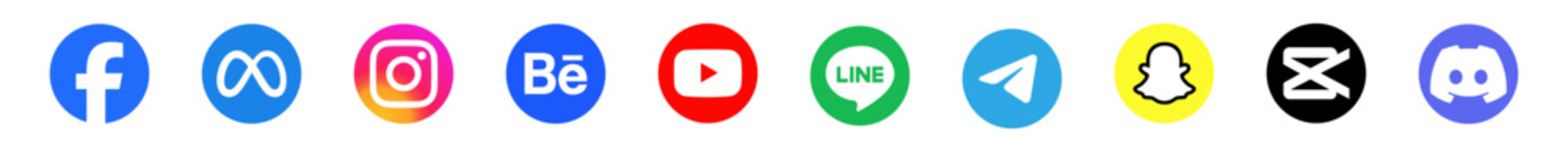 Social media business card for business card load facebook, meta, instagram, behance, youtube, line, telegram, snapchat, capcut, discord with original color