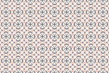 Fototapeta premium Seamless Decoration Graphic Shape Fabric Art Tile Template Visual Interior Background Geometric Endless Textile Cloth Symmetric Perspective Digital Fashion Wallpaper Texture Luxury Design Pattern.