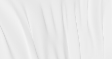 Obraz premium 3d rendered Elegant white fabric background with soft folds and smooth textile texture