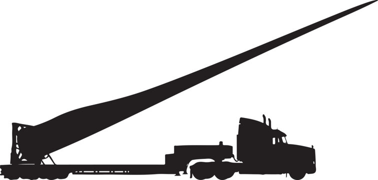 Truck, trailer, silhouette, flatbed, transportation, vector, industrial, heavy duty