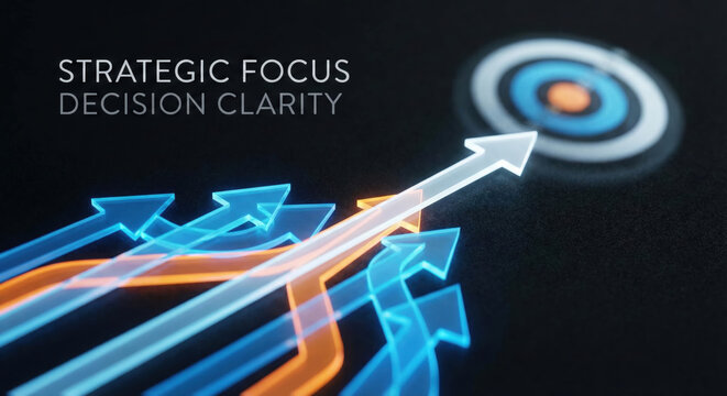 Strategic focus decision clarity navigation target arrow business
