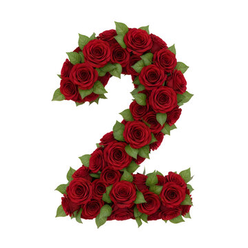 A creative arrangement of roses forming the number three in a floral design