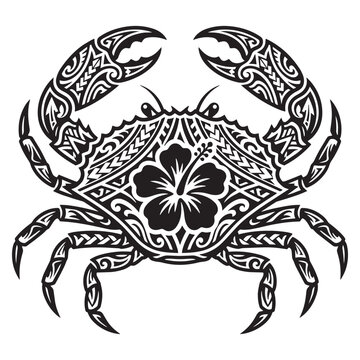 Decorative Crab with Floral Patterns.