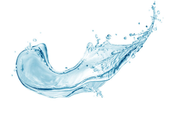 blue water splash isolated on white background