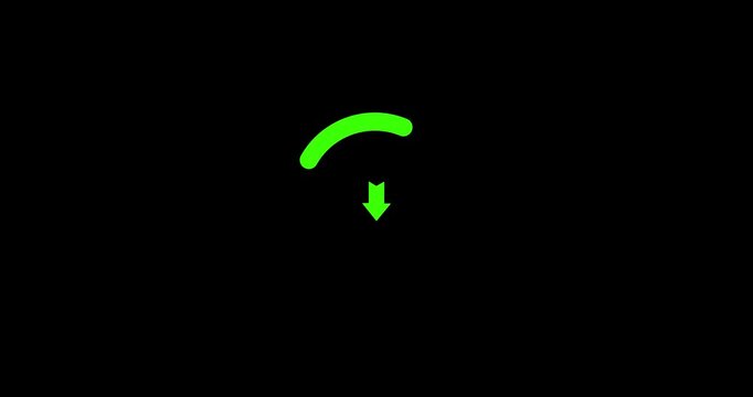 Loading circle animation spinning load icon with transparent background waiting for download. Animated arrow top to bottom slide to pointing down animation