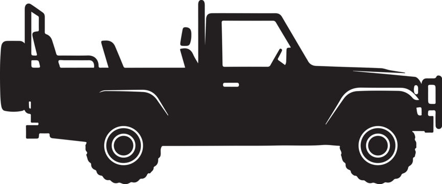 Black Jeep, Vector Jeep Silhouette, Off-road Vehicle Icon, Car Illustration