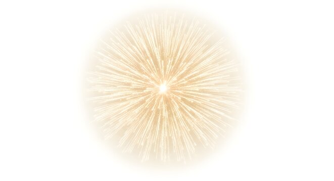 Bright Firework Burst Centered on White Background