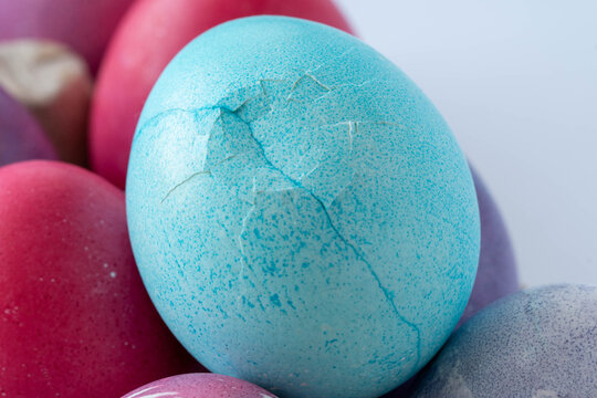 Cracked Easter egg shell macro texture