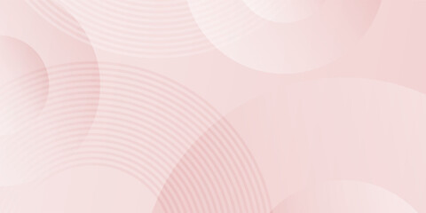 Obraz premium Abstract Soft Pink Background with Overlapping Circles and Concentric Lines, Modern Elegant Rose Gradient Geometric Vector Texture for Beauty, Wellness, and Wedding Design