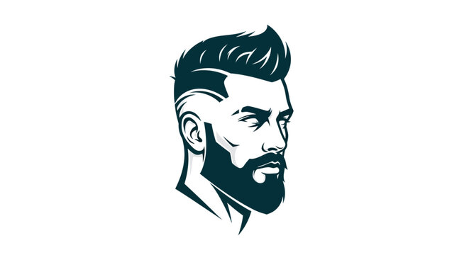 Stylish man with modern fade haircut and full beard profile