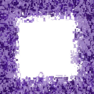 Purple Pixel Mosaic Abstract Frame Background with Geometric Digital Texture
