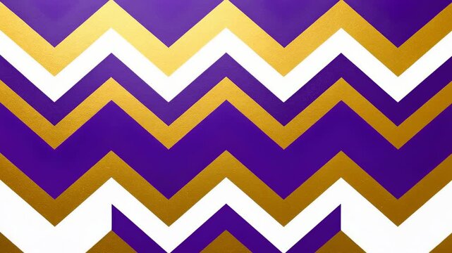 Abstract purple and gold chevron pattern background with bold geometric zigzag lines for modern design