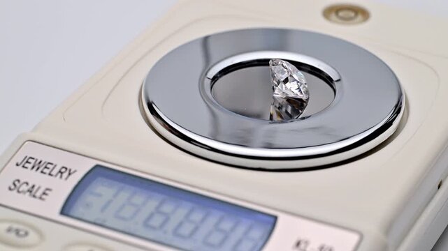 Jewelry scale measures diamond