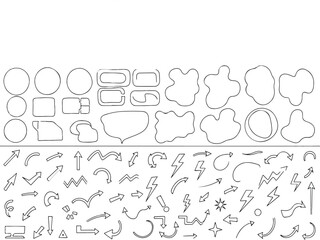 Fototapeta premium Hand drawn doodle alphabet vector set with sketch style letters and decorative design elements