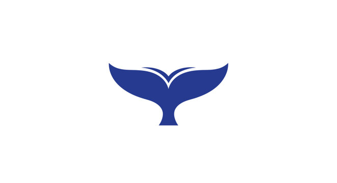 Blue whale tail fin swimming ocean.