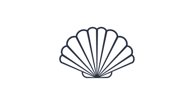 Detailed illustration of a scallop shell.