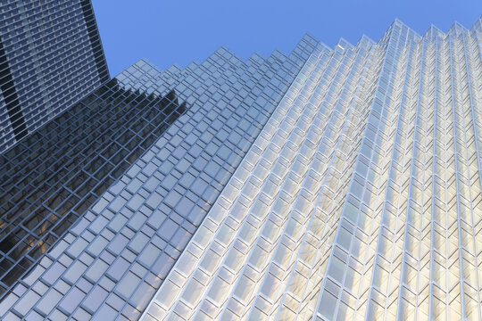 exterior of Royal Bank Plaza at 200 Bay St; Late Modernist towers by Boris Zerafa (WZMH) for RBC, 1976&ndash;79, featuring a 24k gold-infused glass facade, Toronto