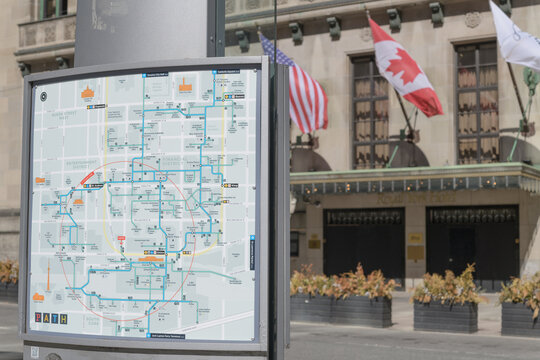 map outside the York Street PATH connection at University Av north of Front St W and York St, Toronto