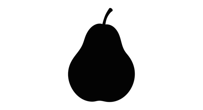 Fruites Black pear icon, fruit silhouette, vector pear, food illustration isolated on White Background vactor EPS