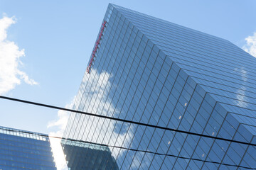 Naklejka premium awkward glance up to Bay Adelaide Centre (The Scotiabank Tower), north tower, from Adelaide St W, Toronto