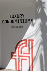 Naklejka premium sign outside future site of Freed Hotel & Residences at 240 Adelaide St W, Toronto (luxury condominiums now on sale)