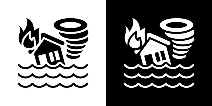 Natural Disaster Icon Set Multiple Style Collection