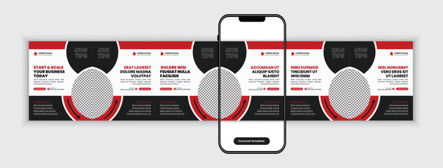 Modern Digital Marketing Tips and Strategy Carousel Post Template for Business Expansion, Corporate Identity, Startup Growth and Agency Promotion © holylayer