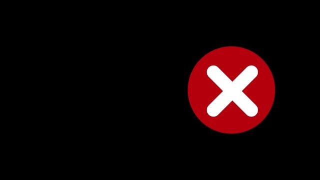 yes no animation icon green checkmark red cross symbol 4k video overlay high quality, approve reject tick and x mark motion graphic clean status confirmation concept, success failure icons animation 