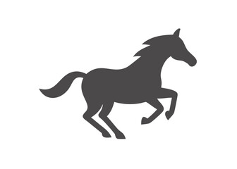 Fototapeta premium A grey silhouette of a horse in a dynamic running pose