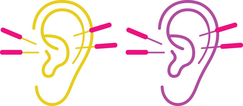 Illustration of sound waves entering the ear and being transformed into signals