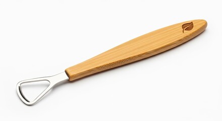 Fototapeta premium Ergonomic Bamboo Handle Bottle Opener Tool for Kitchen and Bar Accessories