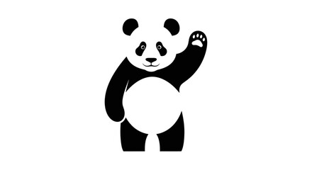 Black and white panda bear standing. © Bilal