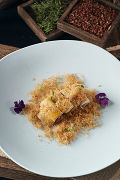 Pork floss and free-range chicken slices