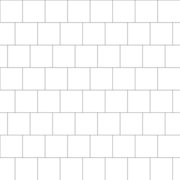 Square tile running bond seamless pattern (1-3 offset) vector white background.