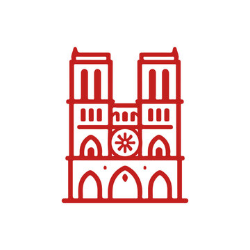Notre-Dame Cathedral landmark line icon
Vector landmark on a white background